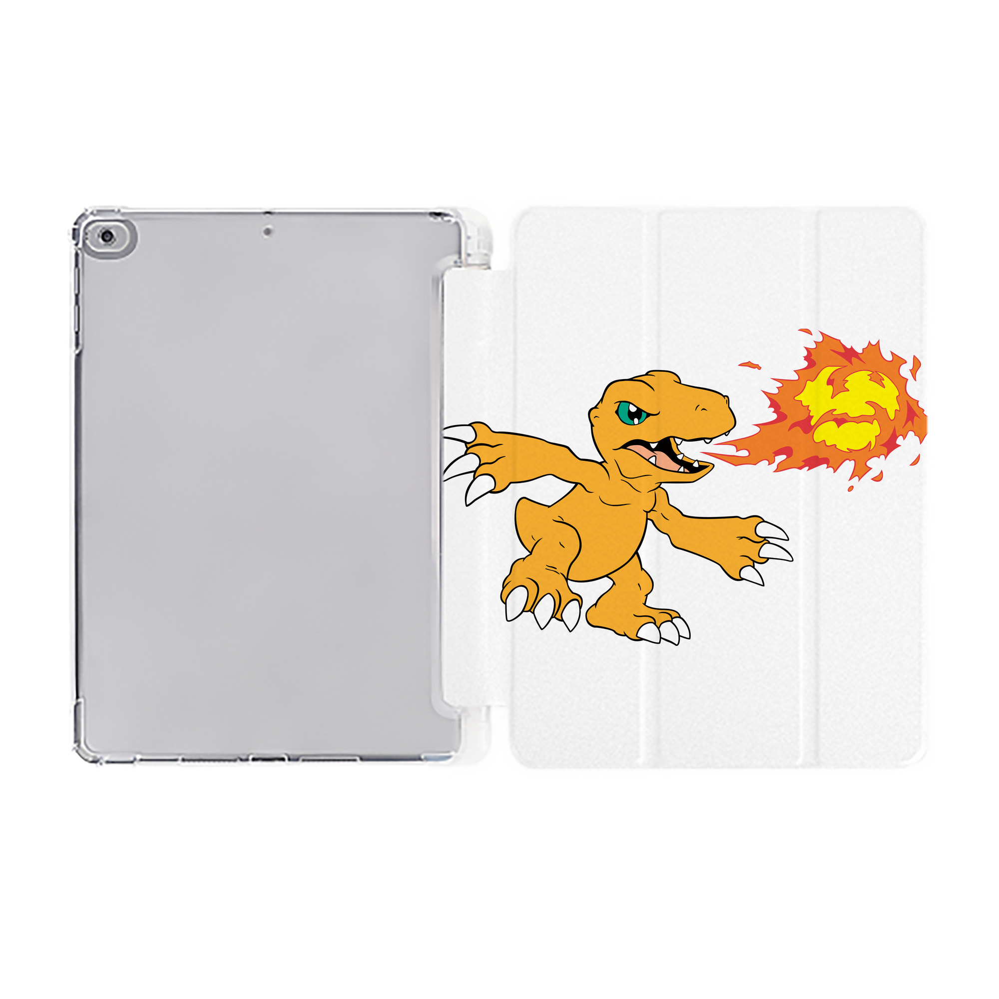 （画像用） Digimon デジタルモンスター/デジモン IPad ケース ペン収納付き 三つ折りスタンド PUレザー×シリコン 対応機種9.5/10.5/10.9インチ